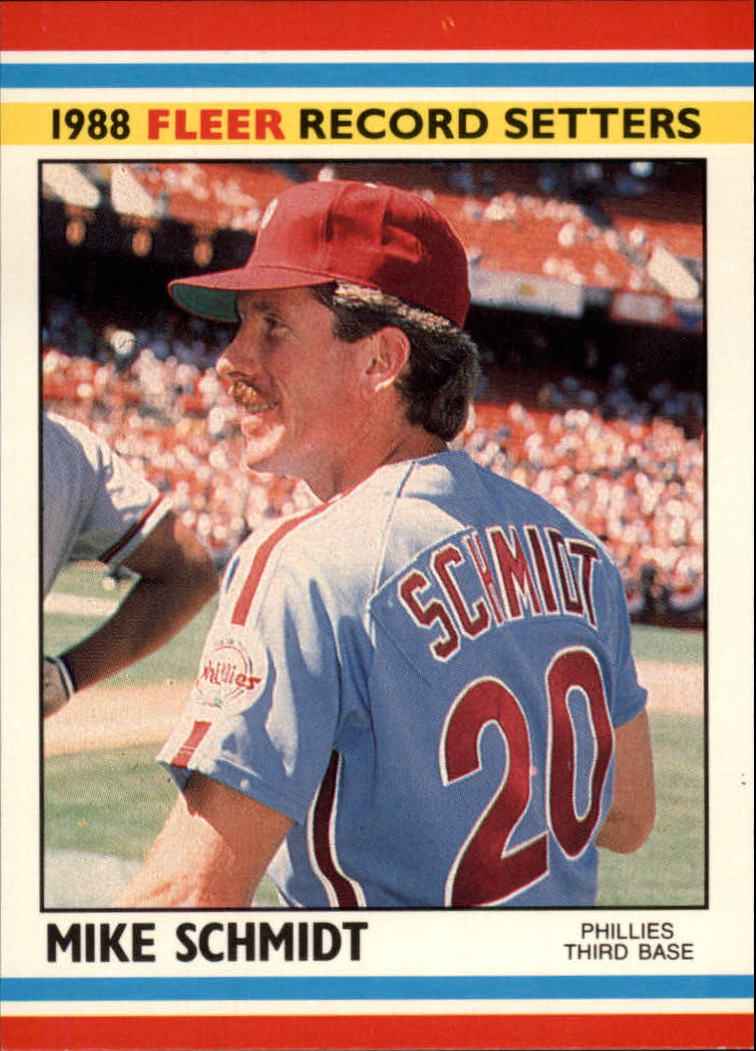 1988 Fleer Record Setters Baseball Cards       035      Mike Schmidt